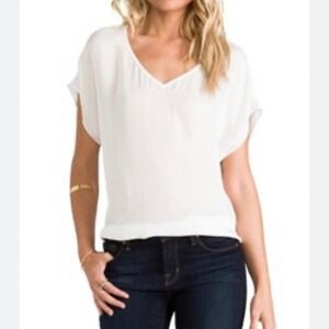 Joie white cotton flowy blouse